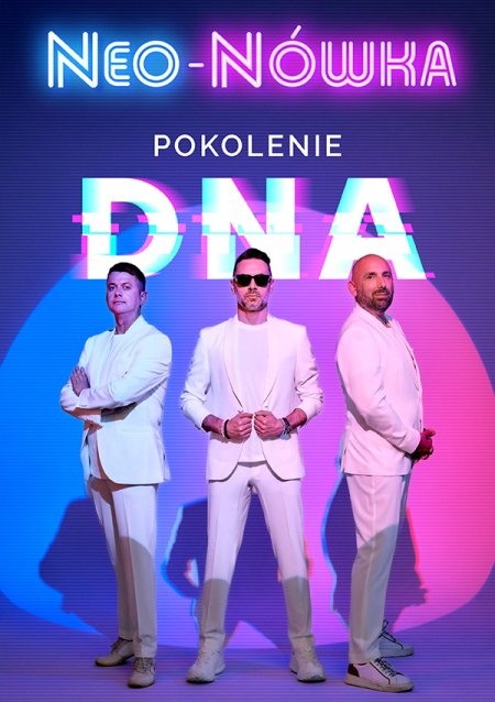 Plakat przedstawia członków Kabaretu Neo-Nówka w charakterystycznej, humorystycznej konwencji, oddającej klimat programu „Pokolenie DNA”. Postacie ukazane są jako symboliczne reprezentacje współczesnych pokoleń i różnych typów społecznych, których codzienność, zachowania oraz przywary stają się źródłem żartu i satyry.