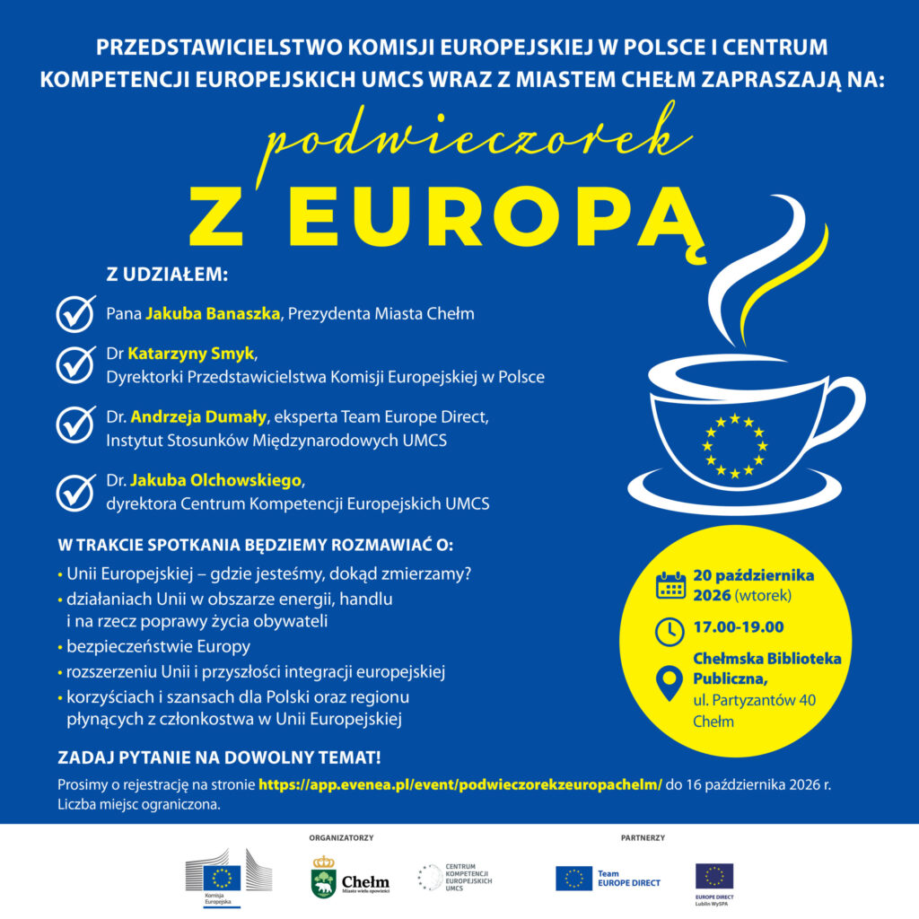 plakat promujący spotkanie pn Podwieczorek z Europą