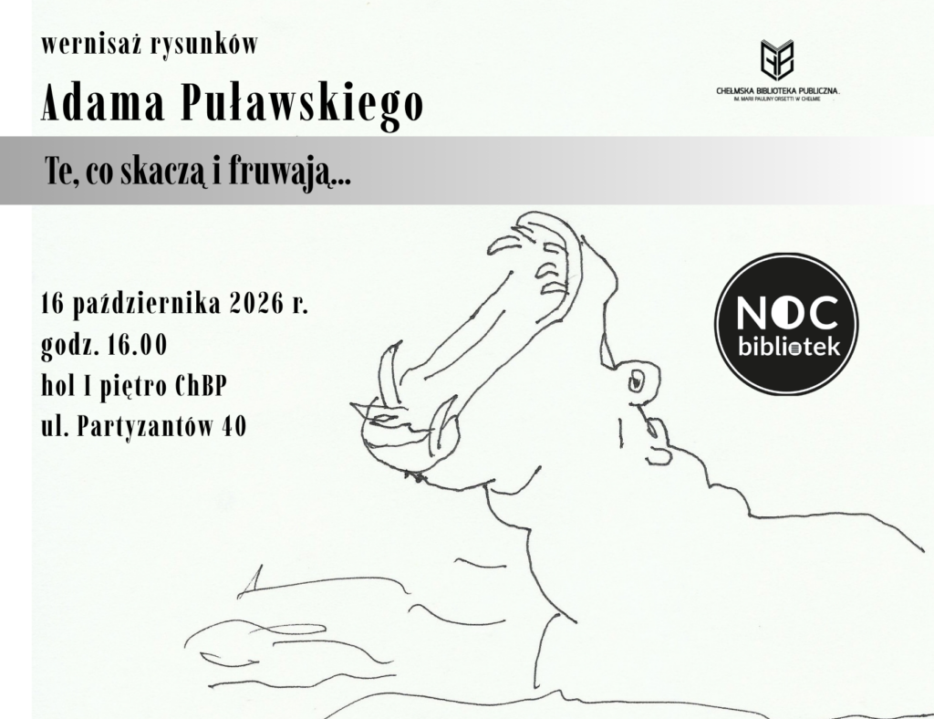 plakat zapraszający na wernisaż prac Adama Puławskiego